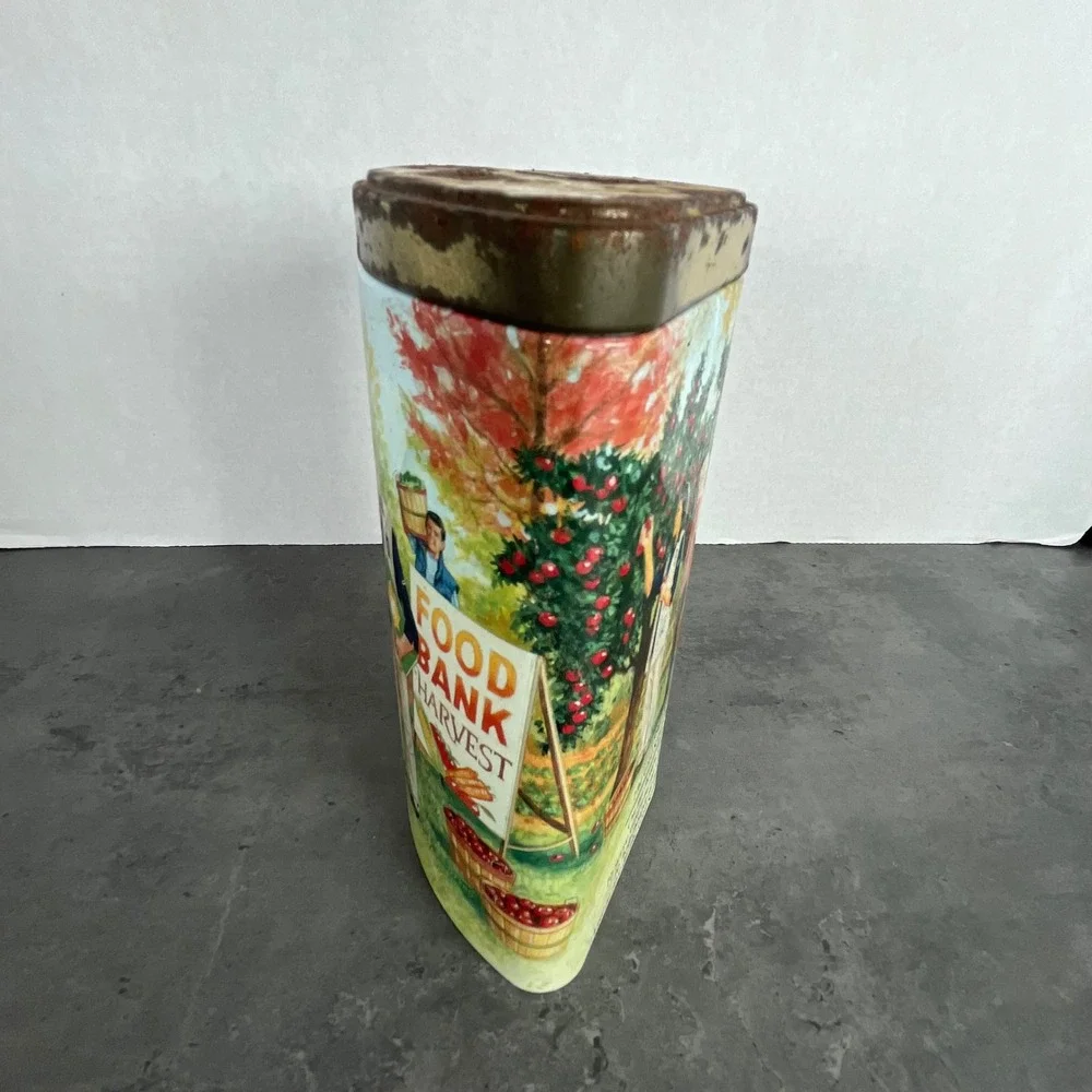 Vintage Girl Scouts Food Bank Harvest Tin 1990s to Present Collectible‎
